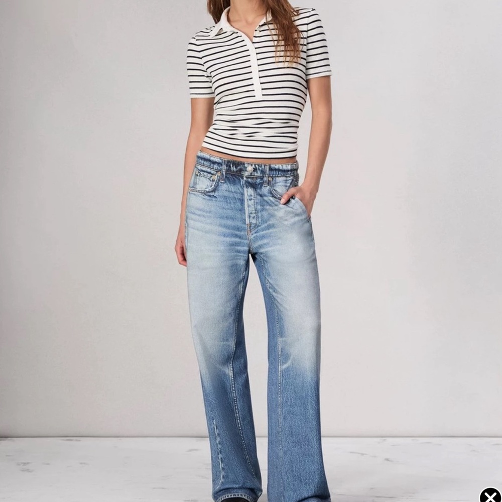 Rag and bone. Miramar wide leg pants in terry cotton. Size S/P.